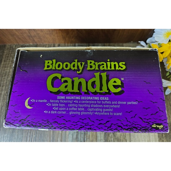 NIB Vintage Bloody Brains Candle Halloween Decor Skulls 90s‎ Oozing Horror New - Picture 3 of 9